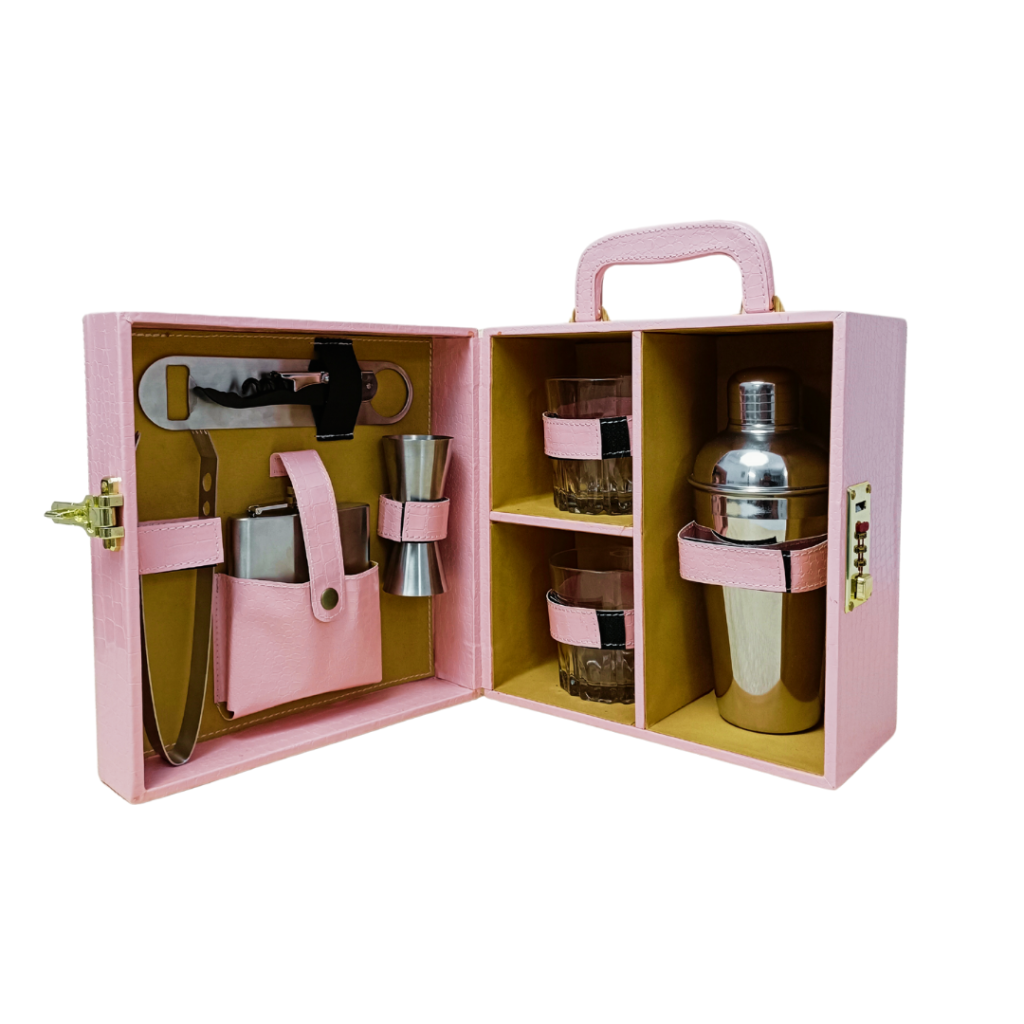 Baby Pink 2 Glass Wine Box 7