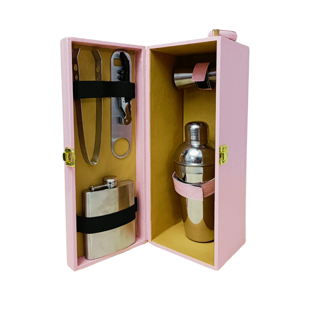 Baby Pink Single Bottle Wine Box 6