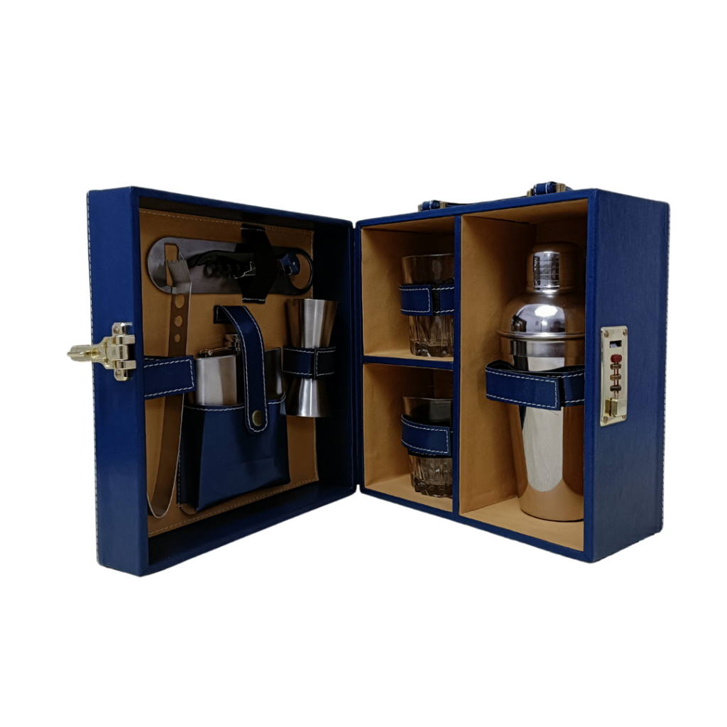 Navy Blue 2 Glass Wine Box 7