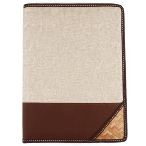 AJ706 Brown Jute File Folder – A4 Zipper Organizer for Professional Use
