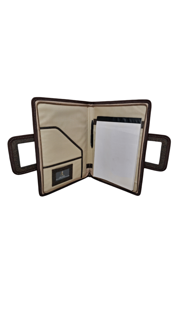 AJ709 Men & Women Trendy White Jute Card Holder & Document Sleeve Bag – Eco-Friendly Organizer for Office, Travel & Seminars - Image 3