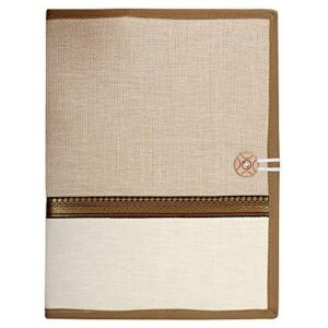 AJ701 Printed Fabric File Folders for Certificates – Royal White Jute Conference Folder (A4 Size)