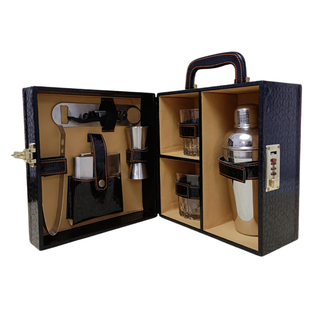 Wine Box Manufacturer 51 Black 2 Glass Wine Box 7