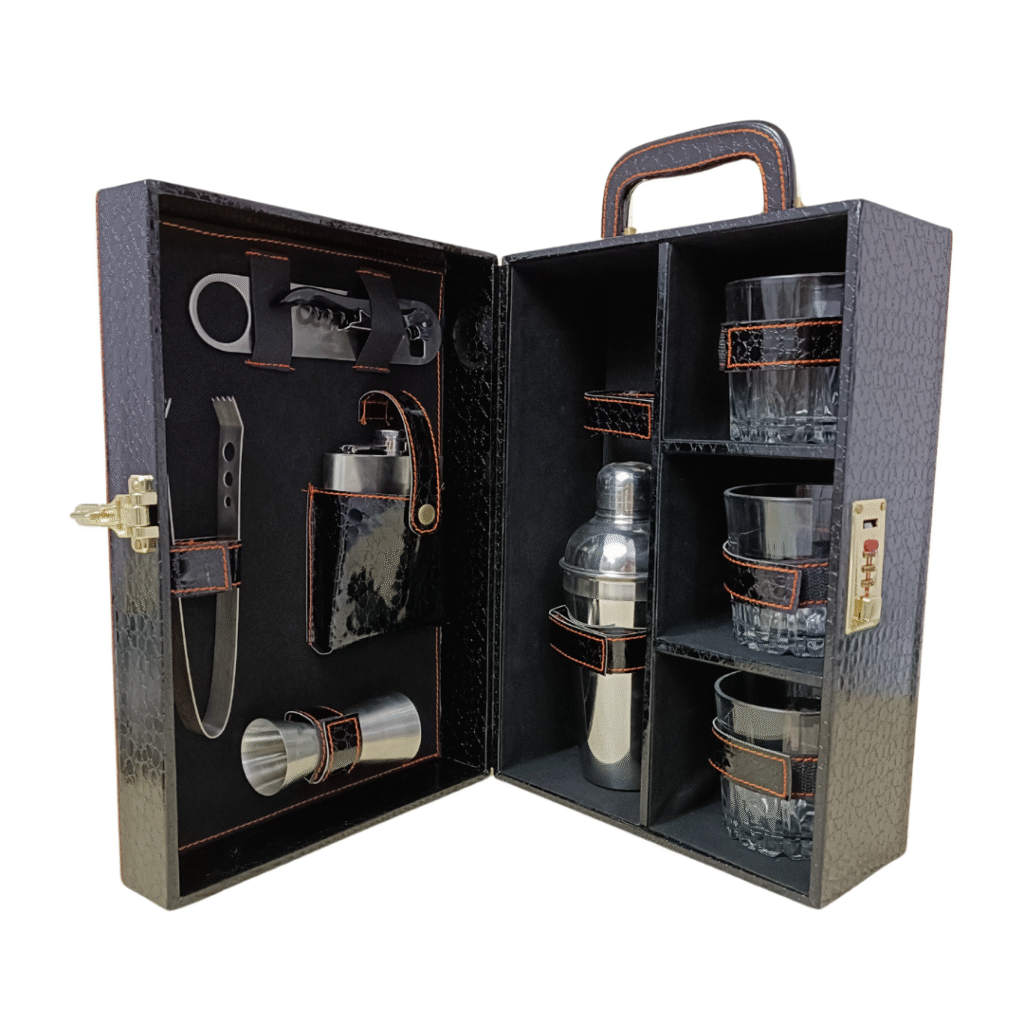 Wine Box Manufacturer 87 Black 3 Glass Wine Box 5