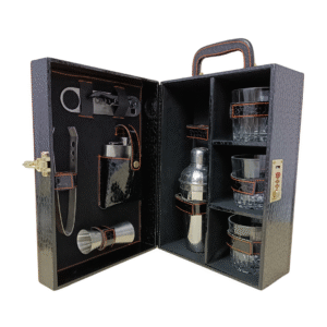 AJ408 Black 3 Glass Wine Box Manufacturer & Wholesaler