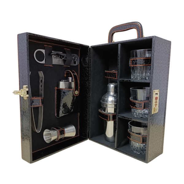 AJ408 Black 3 Glass Wine Box Manufacturer & Wholesaler