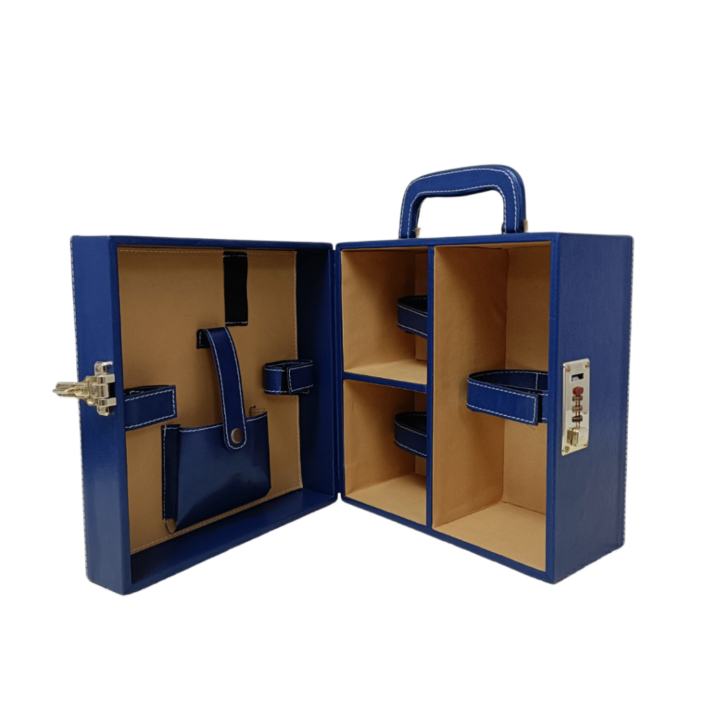 Wine Box Manufacturer 77 Navy Blue 2 Glass Wine Box 6