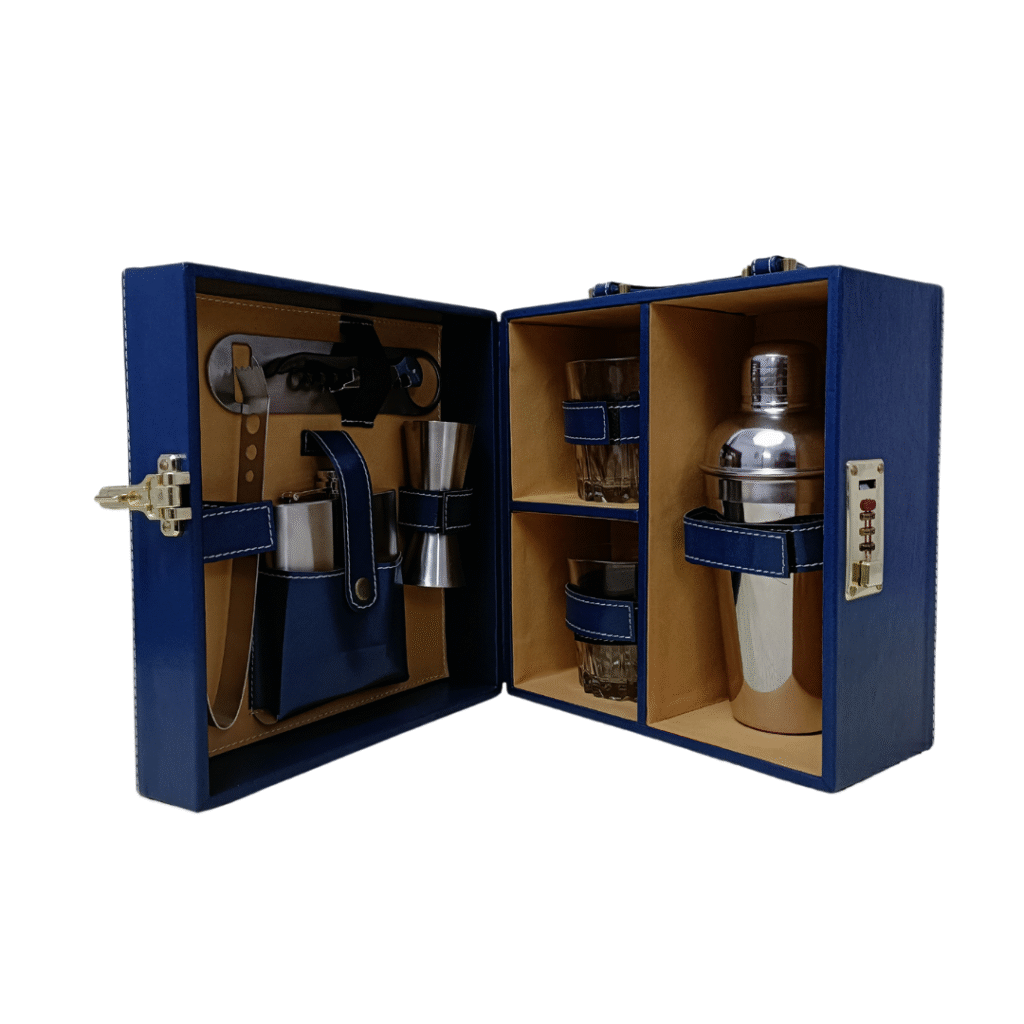 Wine Box Manufacturer 78 Navy Blue 2 Glass Wine Box 7