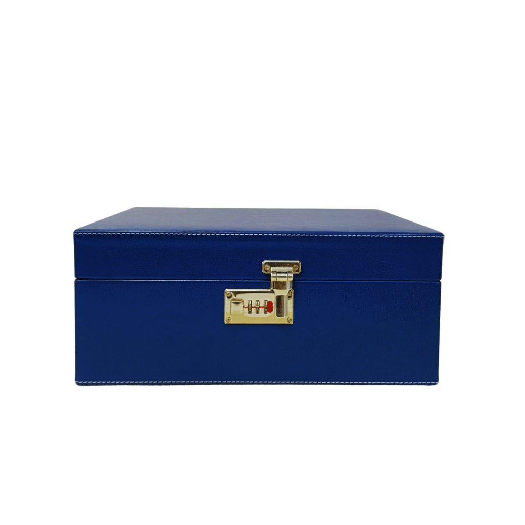 Wine Box Manufacturer 98 Navy Blue 3 Glass Wine Box 4