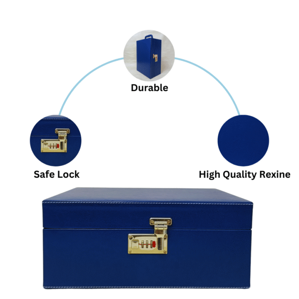 AJ416 Navy Blue 3 Glass Wine Box Manufacturer & Wholesale - Image 5