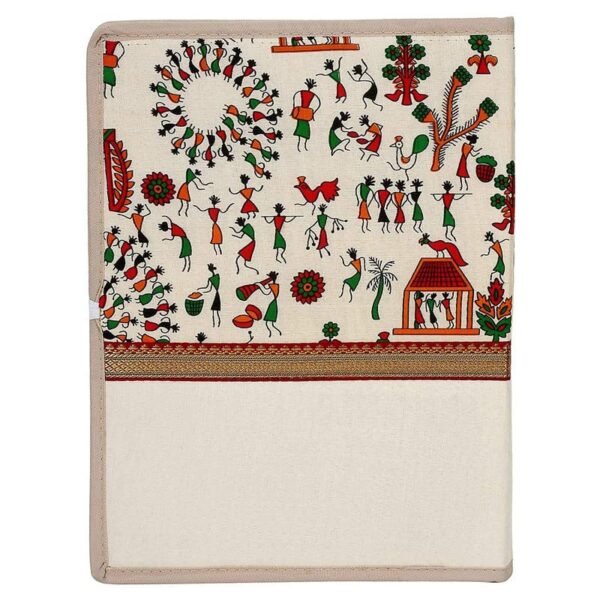 AJ708 Warli Printed Jute File Folder – A4 Size Document Holder for Conferences & Certificates - Image 5