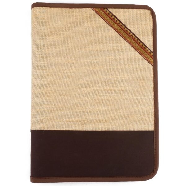 AJ705 Brown Jute File Folder – A4 Professional Zipper Organizer - Image 9
