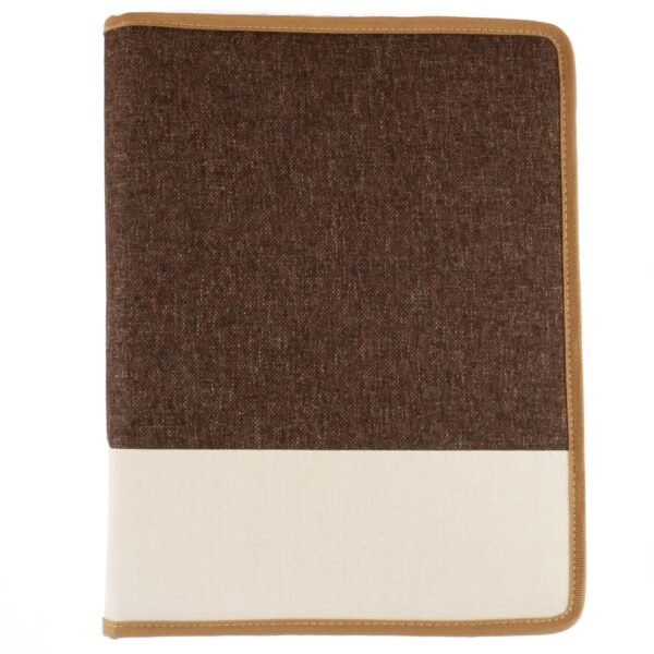 AJ706 Brown Jute File Folder – A4 Zipper Organizer for Professional Use - Image 5
