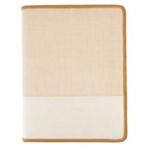 AJ707 Off-White Jute File Folder – A4 Zipper Document Organizer