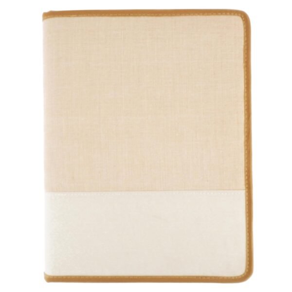 AJ707 Off-White Jute File Folder – A4 Zipper Document Organizer
