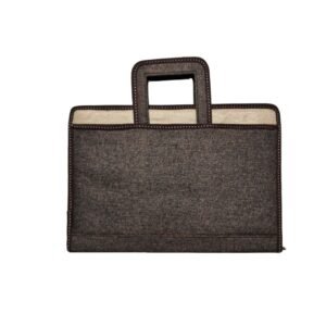 AJ709 Men & Women Trendy White Jute Card Holder & Document Sleeve Bag – Eco-Friendly Organizer for Office, Travel & Seminars