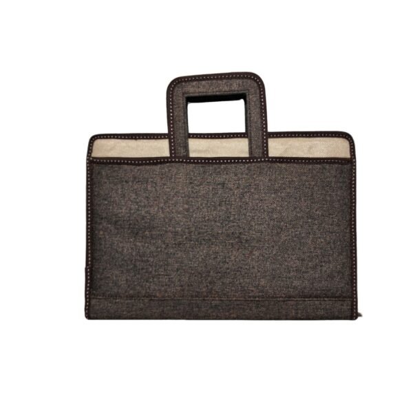 AJ709 Men & Women Trendy White Jute Card Holder & Document Sleeve Bag – Eco-Friendly Organizer for Office, Travel & Seminars