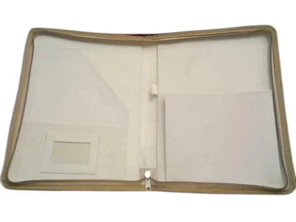 AJ707 Off-White Jute File Folder – A4 Zipper Document Organizer - Image 2